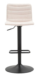Sgabello Bar High Bianco 43x49,5x85,5 cm in Ferro e Compensato e Spugna e Poliestere Nero e Bianco      