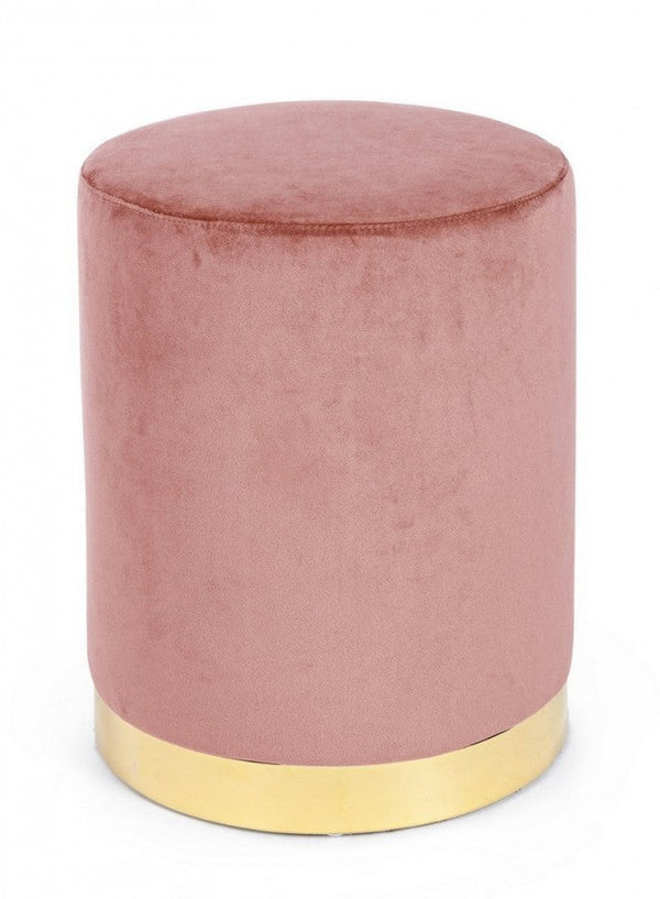 online Pouf Lucilla in Tessuto effetto Velluto Rosa
