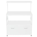 Mobile Multiuso per Stampante 3 Ripiani e 1 Cassetto 80x40x110 cm in MDF Bianco