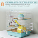 Gabbia per Criceti a 3 Livelli 34,5x27,5x41 cm 12 Tubi con Casetta Rampa e Accessori in Metallo e Plastica Grigio      