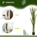 Pianta Artificiale di Yucca Alta 190 cm con 39 Foglie in Vaso Contenitore di PEVA e Cemento Nero      