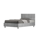 Letto 1 Piazza e Mezzo Testata Dritta Demas Grigio Varie Misure