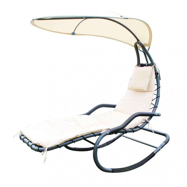 prezzo Dondolo Murano C/Tettuccio 165x125x184 h cm in Acciaio Bianco