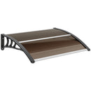 Pensilina da Esterni Impermeabile e Anti-UV 75x100x23 cm in PC PP e Alluminio Marrone e Nero      