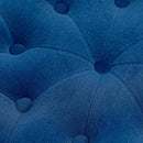 Pouf Poggiapiedi Ø60x40 cm in Velluto Blu Scuro