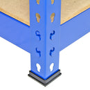 Set 3 Scaffali Senza Bulloni 90x50x180 cm in Acciaio Blu  