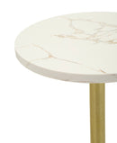 Appendiabiti da Terra Shelf 40x35x176 cm in Metallo e Marmo Artificiale Oro e Bianco      