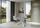 Tavolo Allungabile 130-234x90x77 cm Volantis Premium Cemento Telaio Bianco 