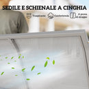 Dondolo da Giardino 3 Posti 171x108x154 cm con Tetto Parasole Rimovibile Grigio Chiaro      