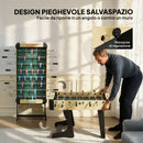 Calcio Balilla Pieghevole con Impugnature Antiscivolo 2 Palline e Segnapunti Verde e color Legno      