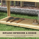 Fioriera Rialzata 115x46x75 cm con Ripiano Inferiore Divisorio Fori di Drenaggio in Legno      