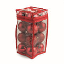 Set 16 Palle di Natale Ø8 cm in Plastica con Borsa Rosso