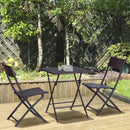 Set Tavolino e 2 Sedie Pieghevoli da Giardino in Rattan Sintetico Marrone 