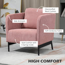 Poltroncina 73x74x82 cm in Velluto a Coste Rosa