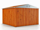 Casetta Box da Giardino in Lamiera di Acciaio Porta Utensili 327x269x217 cm Enaudi Legno