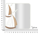 Specchio da Muro Adriatic 60x4,4x60 cm in MDF e Ferro e Specchio Bianco e Marrone      