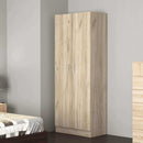 Armadio 2 Ante 80x52x180 h cm in Truciolare bilaminato Rovere grigio