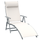 Lettino da Giardino Piscina Pieghevole Schienale Regolabile Crema Bianco 180x63.5x65 cm