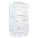 Voliera Gabbia per Uccelli 46,5x35,5x92 cm in Metallo e Plastica Bianco