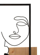 Pannello da Muro Faces Ferro e Wood 63x2x90 cm in Ferro e MDF Nero e Marrone      