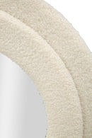 Specchio da Muro Teddy Crema 40x4x160 cm in MDF e Poliestere e Specchio Crema      
