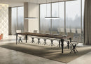  Tavolo Allungabile 130-390x90x77 cm Paxon Premium Noce Telaio Antracite
