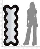 Specchio da Muro Monica Nero 58x4x160 cm in MDF e Poliestere e Specchio Nero      