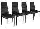 Set 4 Sedie da Pranzo in Similpelle e Metallo  Nere