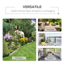 Panchina Dondolo da Giardino 2 Posti 122x70x87 cm in Acciaio e Ghisa con Cuscini Cachi