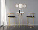 Sgabello Bar Istanbul Ø45x90 cm in Ferro e Spugna e Tessuto e MDF Oro e Nero      