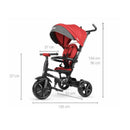 Triciclo a Spinta Pieghevole per Bambini con Maniglione Direzionabile Qplay Rito Star Rosso
