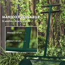 Spandiconcime 70x40x112 cm Capienza da 75L con Manico Regolabile a T e Maniglia Imbottita in Metallo Verde      