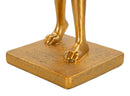 Lampada da Tavolo Rabbit Stand 26x16x47 cm in Resina e Ferro e Tessuto Oro e Bianco      