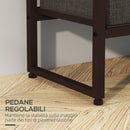 Appendiabiti da Terra con Asta 3 Cassetti e Ripiani 58,5x30x178 cm in Legno MDF e Acciaio Marrone