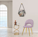 Set 2 Sedie Imbottite 52x48x78 cm in Tessuto Velluto Flex Rosa e Oro