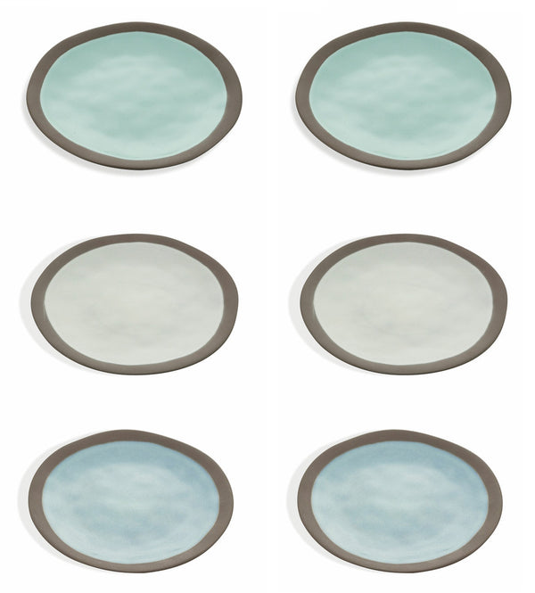 acquista Set 6 Piatti Frutta Ø21x2 cm in Gres Villa d'Este Home Tivoli Mediterraneo
