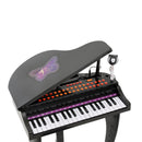 Mini Pianoforte Giocattolo per Bambini con Microfono e Sgabello Nero 