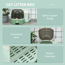 Lettiera per Gatti Chiusa con Coperchio Apribile e Vassoio Estraibile 52x60x42 cm  Verde