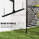 Separé Divisorio da Esterno Decorativo 122x45x198 cm con Traliccio per Rampicanti Nero   