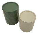 Tavolinetti Norimberga Coppia Ø39,5x48 cm in Metallo Bianco e Verde      