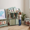 Scaffale Portagiochi per Bambini 62,5x30x91,5 cm con 2 Contenitori Rimovibili in Tessuto e Ripiani in Legno FSC Verde      