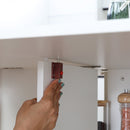 Tavolo Pieghevole Salvaspazio in Legno Bianco con Ruote 