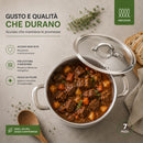 Batteria di Pentole 7 Pezzi Pentole con Coperchi in Vetro in Acciaio Inox      