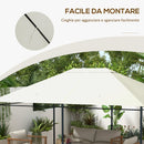 Tetto di Ricambio 4x3 m per Gazebo Anti UV con Presa d'Aria in Poliestere Bianco Crema      