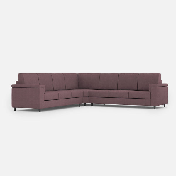 acquista Divano Angolare 7 Posti 286x286x85 cm Marrak in Tessuto Prugna
