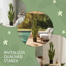Sanseveria Artificiale in Vaso Ø20x90 cm da Esterno e Interno con 21 Foglie Modellabili      
