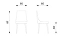 Set 4 Sedie 48x60xH87 cm in Microfibra Fox Grigio Scuro