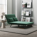 Divano Letto Singolo con Schienale Regolabile 102x73x81 cm in Tessuto Effetto Velluto Verde  