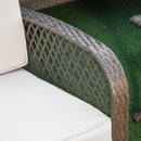 Set Salotto da Giardino Divano 2 Poltrone e Tavolino in Rattan Marrone