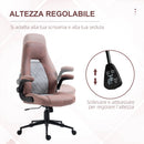 Sedia da Ufficio 67x70x114-124 cm in Tessuto in Microfibra Rosso e Grigio Chiaro